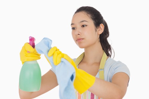 Cleaner treating stains on a mattress in Kensington